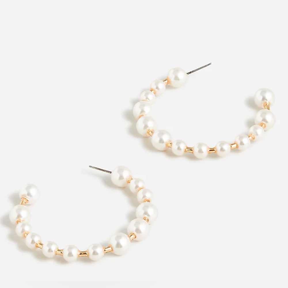 J.Crew Pearl Hoops
